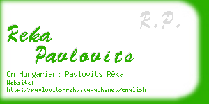 reka pavlovits business card
